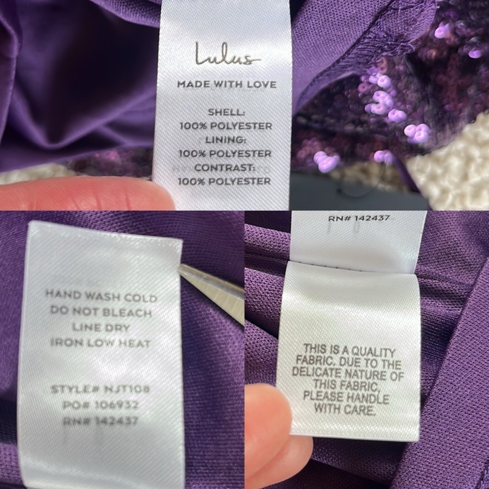 LULUS Purple Sequin Lace-Up Two-Piece Mini Dress NWT Size Large - Picture 10 of 14